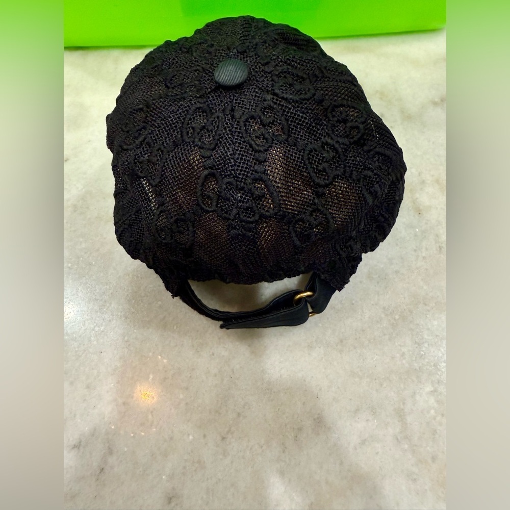 Gucci Black Lace Mesh Baseball Hat Size XL - Picture 8 of 13